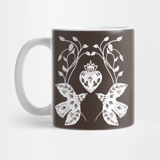 white birds and heart Mug